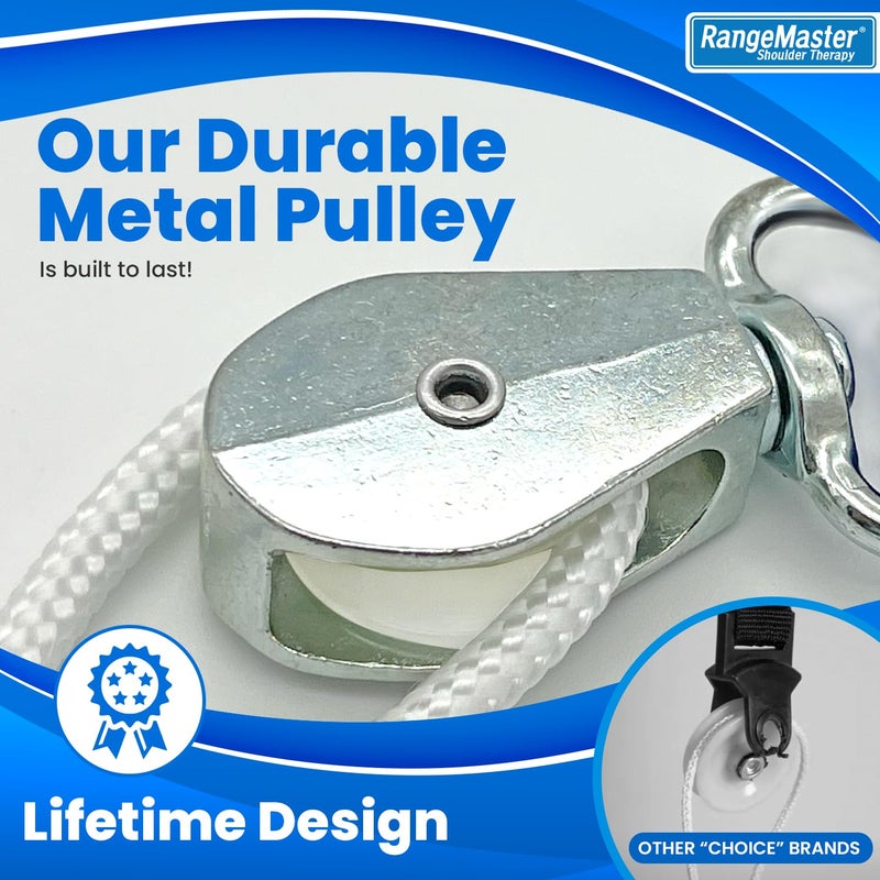 RangeMaster Econo Ranger Shoulder Pulley â”‚ Physical Therapy Exercises â”‚ Aids in Recovery and Rehabilitation â”‚ Increases Mobility â”‚ Wooden Handles for Comfort â”‚ Metal Bracket Door Attachment - Image 5